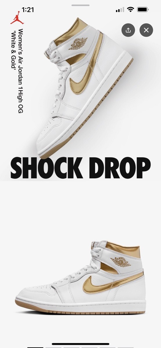 NIKE W AIR JORDAN 1 RETRO HI OG ホワイトゴールド Nike WMNS Air Jordan 1 Retro High OG 