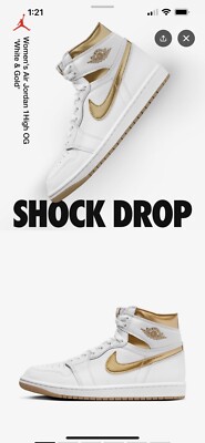 【NIKE】Air Jordan 1 Retro High OG \"White and Gold\" Nike WMNS Air Jordan 1 Retro High OG 