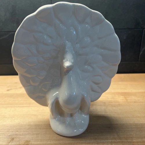 Vintage 7 inch Peacock Wall Planter Shawnee Pottery USA