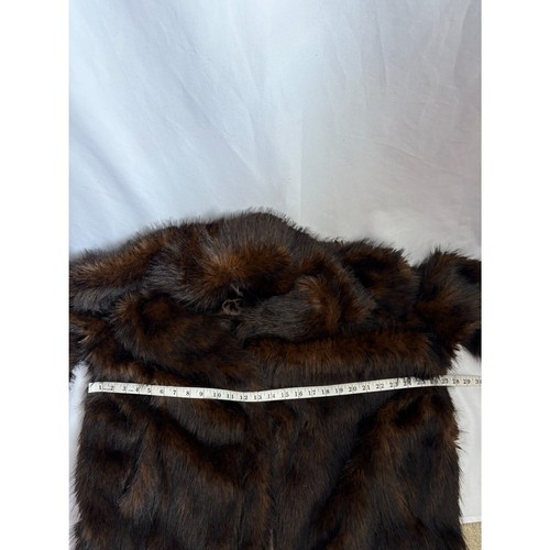 Maxi Abrigo Topshop de Piel Sintética en Marrón Talla 12 Abrigo Ruso de Lujo Dinero Antiguo - Imagen 11 de 12