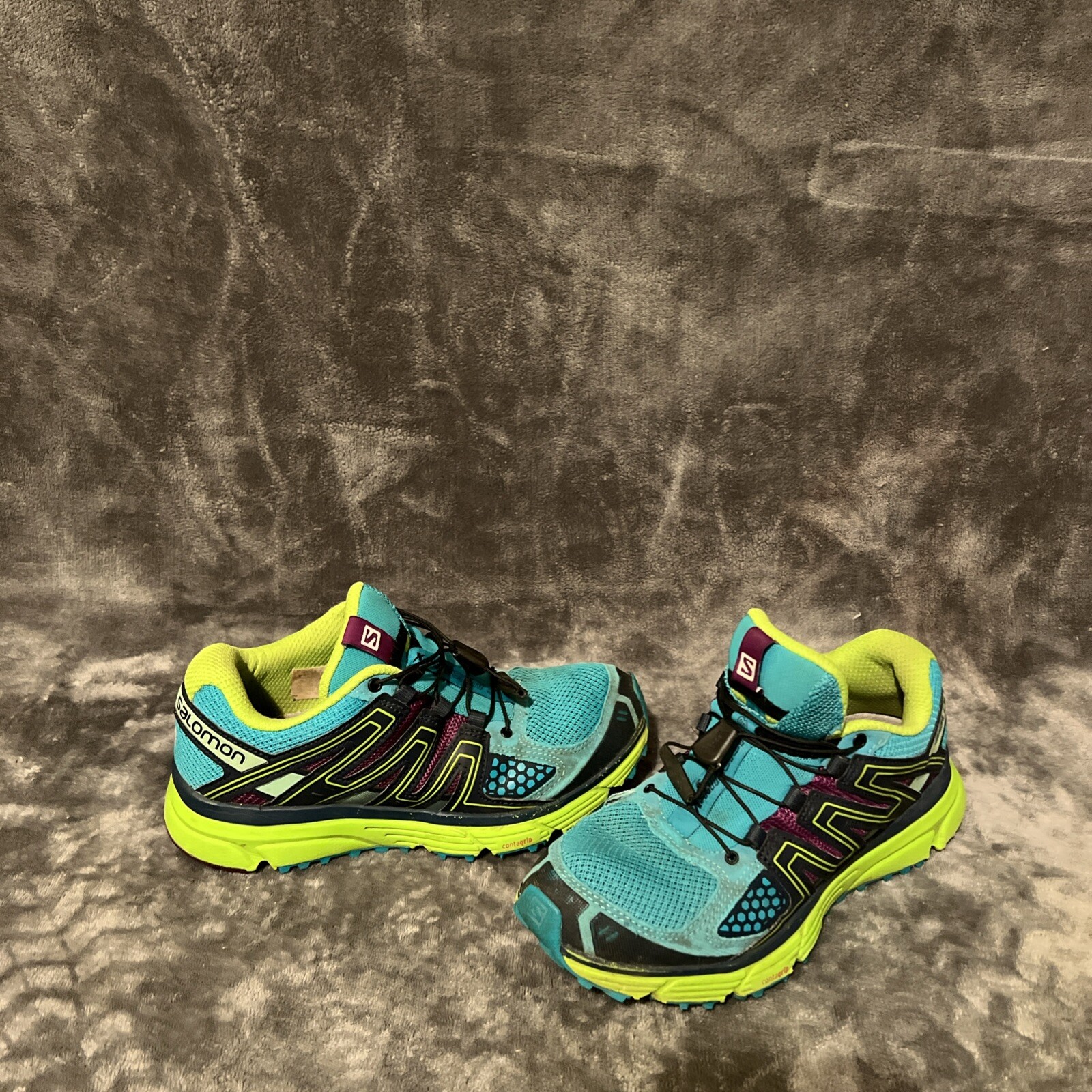 Salomon Scarpe da Corsa Donna 5.5 Verde Blu X Mission 3 Trail Escursionismo 378288