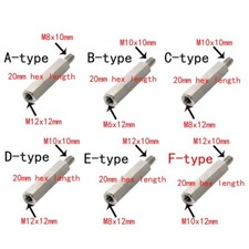 1pcs M8 M10 M12 Reducing Stud Screw Hex Single Pass Conversion Bolt SUS304 Steel