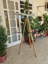 Brass Telescope Nautical Marine Spyglass with Wooden Stand Home/Office Decor