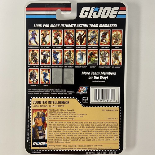 GI Joe Counter Intelligence Scarlett Action Figure 25th Anniversary 2008 - Picture 7 of 9