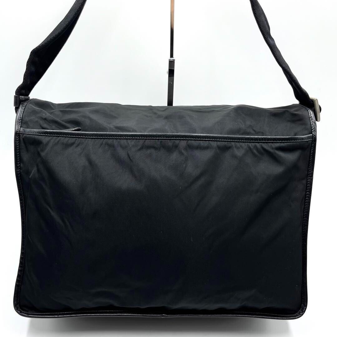 Prada Shoulder Bag with Triangle Logo, Nylon, Leather Prada Shoulder Bag with Triangle Logo, Nylon, Leather
