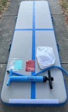 9.8’ Clevr Inflatable Air Track Floor Home Gymnastics Tumbling Mat GYM+Pump