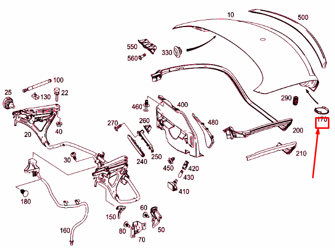 MERCEDES-BENZ SLK R172 Heckklappen-Steckerverkleidung A1726940425