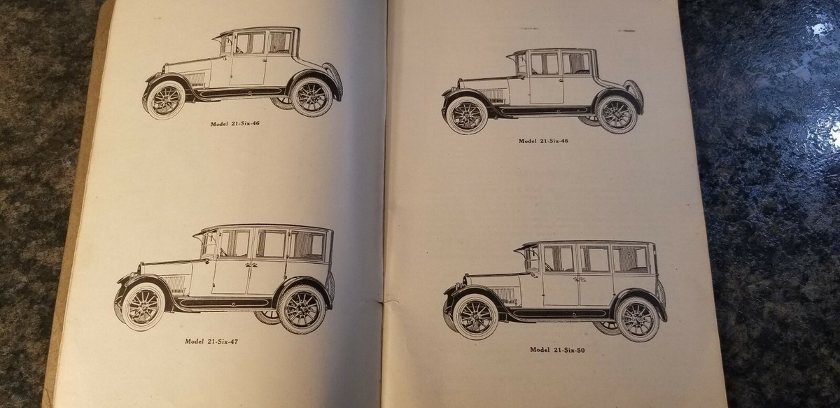 Antique 1920-22 Buick Reference Book Six Cylinder Models (Lot #505