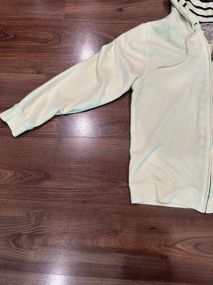 Sag Harbor Sport Women's Yellow Hoodie Sweater Full Zip Size Small EUC - Image 3 of 4