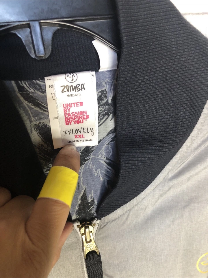 Zumba Wear Jacket Gray Green Mens Womens Unisex Fitness I Am Number 1 Size XXL - Image 3 of 4