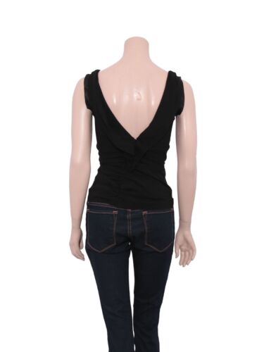 Top con volantes PRADA negra cuello en V (TALLA 38) - Imagen 3 de 3