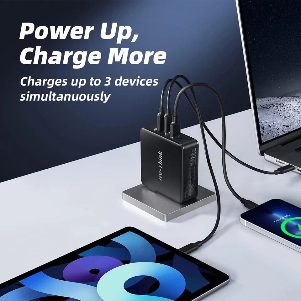 Cargador 140W PD USB-C para MacBook Dell XPS iPhone iPad Smartphone Switc SD Foto 4 de 4