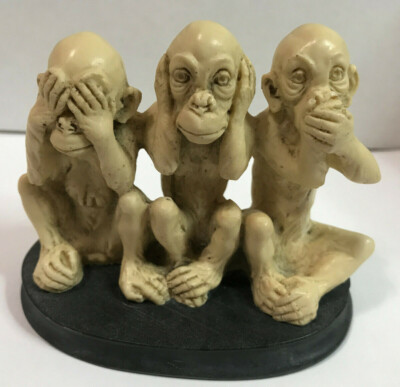 A. SANTINI SCULPTOR of 3 Monkeys '' SEE NO EVIL, HEAR NO EVIL, SPEAK NO EVIL''