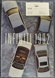 1992 Infiniti Brochure Q45 G20 Sedan M30 Coupe Convertible Nice Original 92