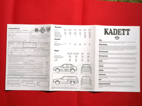 Nuevo OPEL KADETT (D) 1979 Reino Unido lanzamiento folleto de ventas y especificaciones - SR GL LS L - Imagen 19 de 19