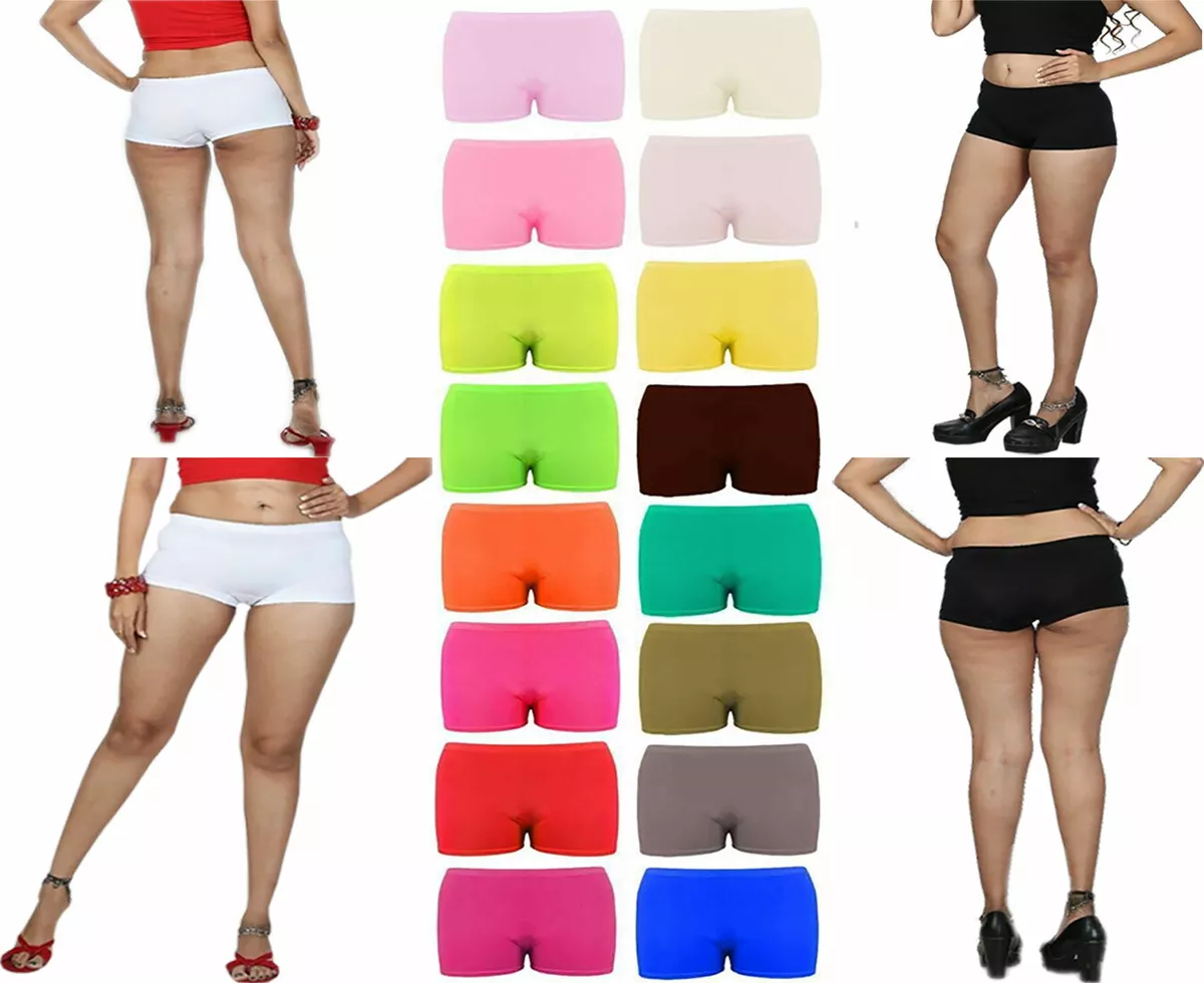 Womens Stretch Elasticated Plain Hot Pants Shorts Ladies Girls Dance Gym  Shorts