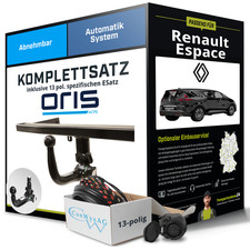 Für RENAULT Espace V Typ JR Anhängerkupplung abnehmbar +eSatz 13pol 19- Set NEU