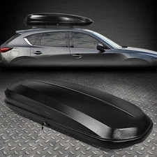 MATTE BLACK CAR TOP CARGO CARRIER VEHICLE ROOF MOUNT LUGGAGE STORAGE BOX W/ LOCK