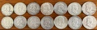 Franklin Half Dollar Lot of 14 Various Dates/MM 1949-1963 Circulated 90% Silver