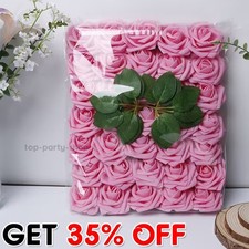 50 Pcs Large 6CM Artificial Flowers Foam Rose Heads Wedding Party Decor Bouquet