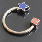 Authentic Tiffany & Co. American flag keyring Sterling Silver #4096
