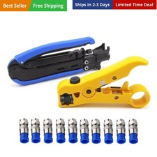 Coaxial Compression Tool Coax Cable Crimper Kit Adjustable rg6 rg59 rg11 75-5...