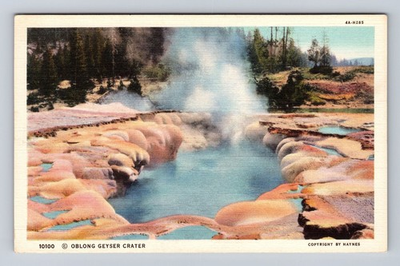 #ad #ad Yellowstone National Park Oblong Geyser Crater Series #10100 Vintage Postcard $0.99