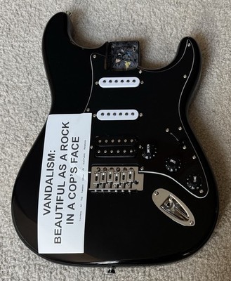 Nirvana Kurt Cobain Vandalism Stratocaster ''Squier Version'' by SH GuitarWorks