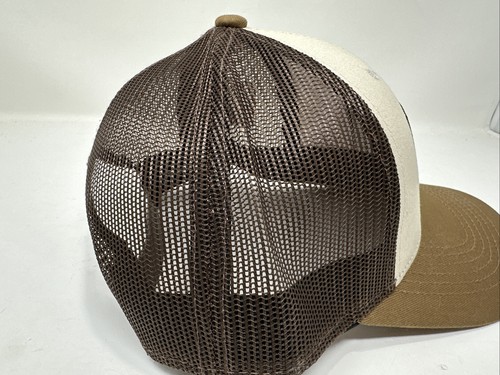 California Waterfowl Trucker Hat Camo Patch Mesh Back Brown White Outdoor Cap - Picture 3 of 9