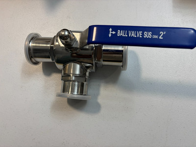 2'' Sanitary Ball valve Three way Clamp Connection T Type Stainless Steel 304