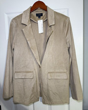 Evereve Weston Perforated Blazer Beige Womens Size S Collared