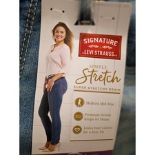 Levi Strauss Signature NWT Modern Skinny Stretch Jeans Med Wash 29x28 Size 8