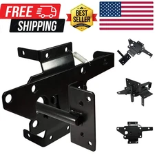 Self-Locking Gate Latch Heavy Duty Post Mount Automatic Gravity Lever Wood/PV...