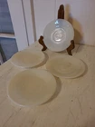 Vintage Fire King Off White/ Ivory 5.75” Saucers, Set Of 4