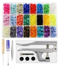 504 Sets KAM Snaps and Snap Pliers Set, Size 16 T3 Plastic Snaps Starter Fast...