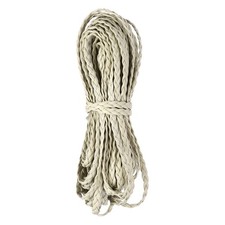 Flat Braided Leather Cord 5mm 10m Cream White Craft Strip for Jewelry 32.8ft
