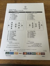 Monaco v Aston Villa Champions League 21.01.25 UEFA Official Team Sheet