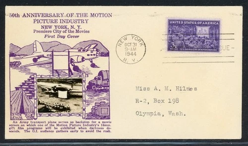 UNITED STATES CROSBY PHOTO COVER LOT #63 50th Ann MOTION PICTURES FDC $$$