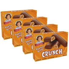 Little Debbie Peanut Butter Crunch Bars, 4 Boxes, 48 Cookie Bars Twin Wrapped