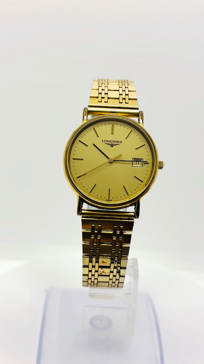 Near MINT] LONGINES L4.636.2 Grand Classic Gold Dial Quartz Men's