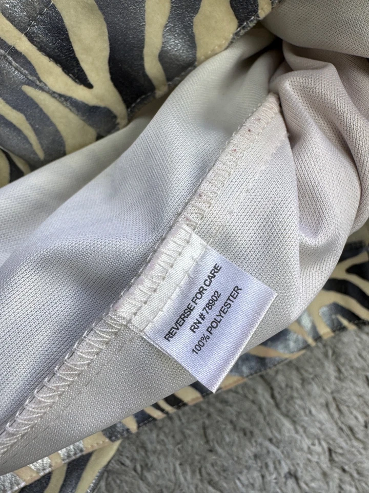 Chaqueta Bamboo Traders Mujer 2X Metálica Estampado Cebra Camionero Abrigo Mob Wives Y2K Foto 4 de 4