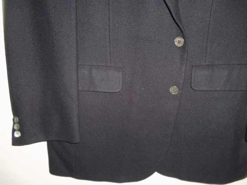 BA397- MINT Saks Fifth Avenue PURE CASHMERE BLACK BLAZER - 41R Foto 3 de 4