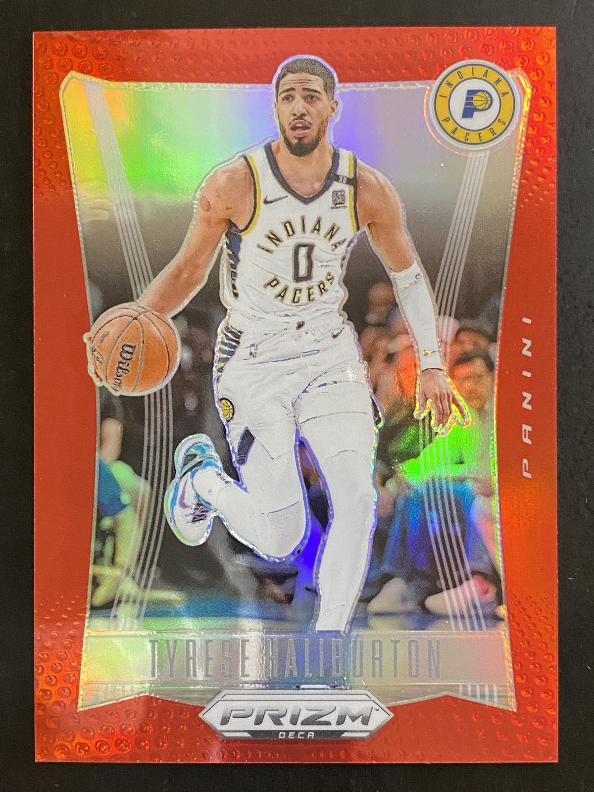 Tyrese Haliburton 2023-24 Panini Prizm Deca Red Prizm /199 Pacers #247