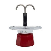Bialetti Espressokocher Set Mini Express Magritte + 2 Espressobecher
