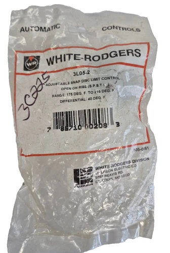 White-Rodgers 3L05-2 Adjustable Snap Disc Fan/Limit Control 100-240°F – New