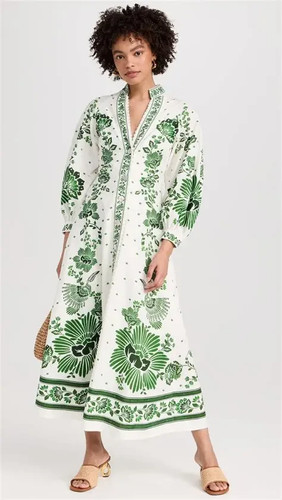 Farm Rio Dress Forest Soul off White Green Maxi Brand New Original  Tag Attached