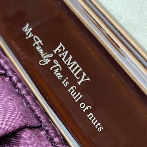 Grasslands Road Brown Ceramic Frame "My Family Tree is Full of Nuts" 4x6 Photo - Picture 4 of 10