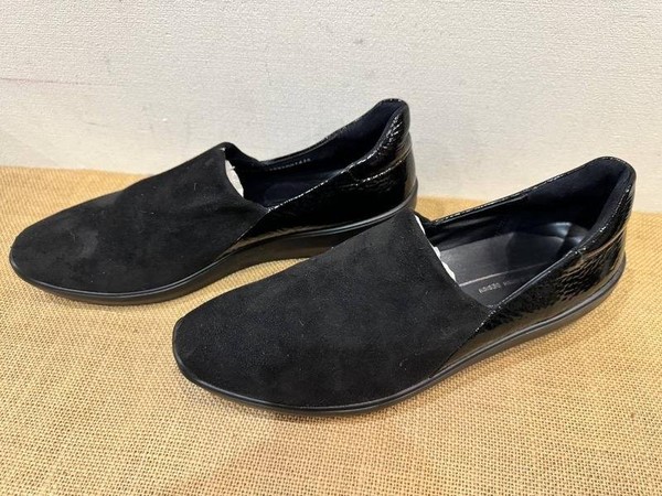 Women Ecco Boots Black Suede 39 #3RPH