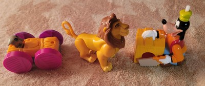 1998 McDonalds 101 Dalmatians Dog Flip Car Mufasa figure Goofy Toy lot of 3