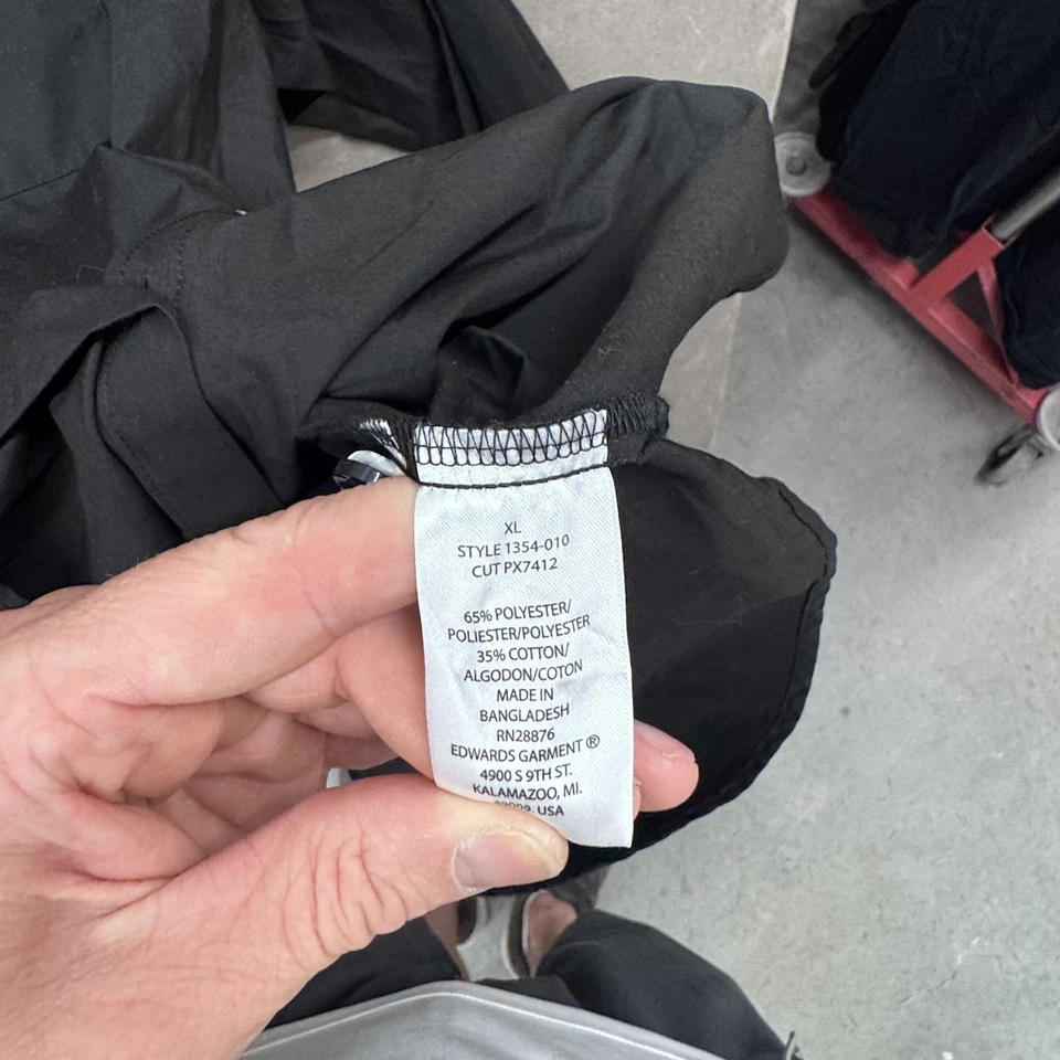 Edwards Shirt Mens XL Black Button Up Long Sleeve Work Uniform 27x33 Classic Fit - Image 3 of 4